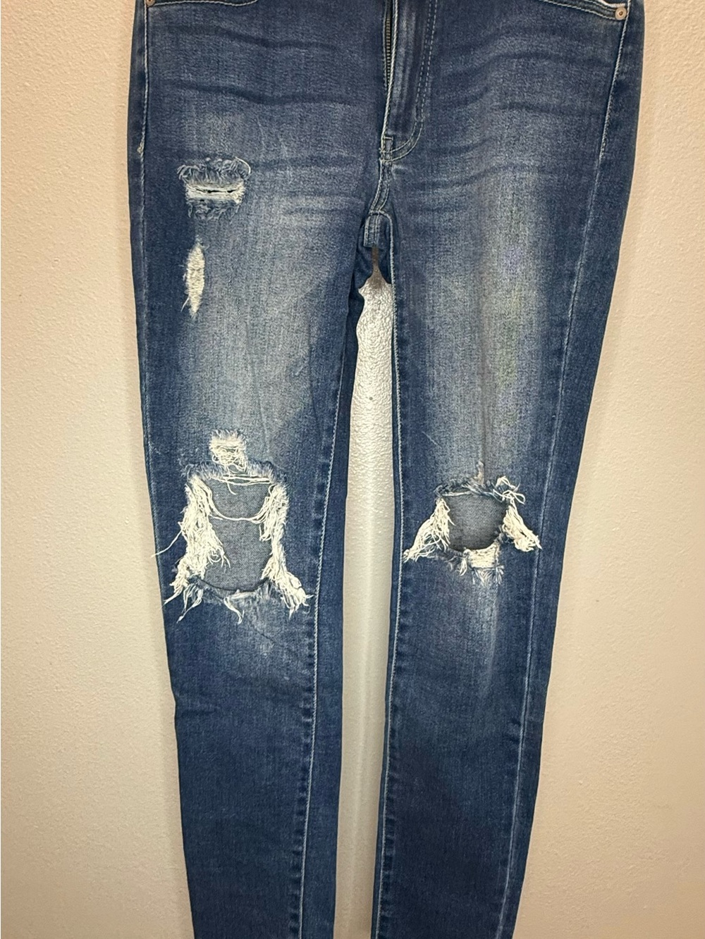 KanCan Distressed Skinny Jeans - Blue Denim